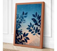 Twilight Foliage Scandinavian Canvas Wall Art Print 36x24 Inch (91 x 61 cm)