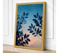 Twilight Foliage Scandinavian Canvas Wall Art Print 36x24 Inch (91 x 61 cm)
