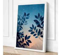 Twilight Foliage Scandinavian Canvas Wall Art Print 36x24 Inch (91 x 61 cm)