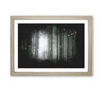 Twilight Forest Paint Splash Framed Print | A2 Oak Framed Wall Art | Ready to Hang | Modern Landscape Picture | Living Room Bedroom Lounge Office