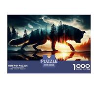 Twilight Forest Wolf 1000 Pieces Jigsaw Puzzles for Adults Impossible Birthday Gifts for Women And Man Challenge High Difficulty 38x26cm/1000pcs
