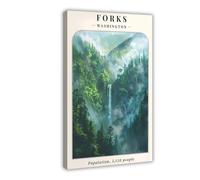 Twilight Forks Physical Poster Canvas Poster Bedroom Decor Landscape Office Room Decor Gift 08x12inch(20x30cm)