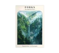 Twilight Forks Physical Poster Canvas Poster Bedroom Decor Landscape Office Room Decor Gift 16x24inch(40x60cm)