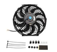 Twilight Garage 12" inch Universal High Performance 12V Slim Electric Cooling Radiator Fan With Fan Mounting Kit - Black