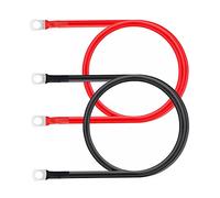 Twilight Garage 2PCS 50CM Car Battery Cable, 16mm² 12V Red and Black Battery Inverter Cable 5AWG with Ring Terminals Copper Flexible Wire for Auto, Truck, Motorcycle, RV, Marine, Solar