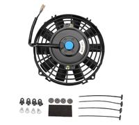 Twilight Garage 7" inch Universal High Performance 12V 80W Slim Electric Cooling Radiator Fan Push Pull with Mounting Kit - Black