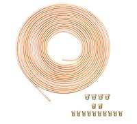 Twilight Garage Car Brake Pipe 32.8FT 3/16" Copper Coated Tubing Set with16 Nut Fittings (10M) for Hydraulic Fuel Transmission System