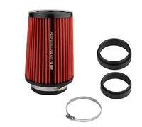 Twilight Garage Cold Air Intake Filter 3 Different Size 76MM 89MM 102MM High Flow Round Tapered Cone Closed-Top Cool Air Filter Compatible with car and Motorcycle - Red