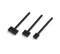 Twilight Garage Prong Punch Tool Set, 3PCS Leather Row Round Hole Tooth Punch Tool, 2/4/6 Prong Row Hole Punch DIY Diamond Lacing Stitching Chisel Set Leather Craft Round Hole Punch(5MM)