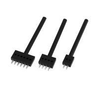 Twilight Garage Prong Punch Tool Set, 3pcs Leather Row Round Hole Tooth Punch Tool, 2/4/6 Prong Row Hole Punch DIY Diamond Lacing Stitching Chisel Set Leather Craft Round Hole Punch(6MM)