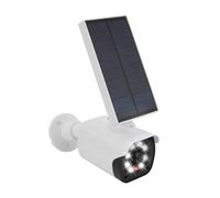 Twilight Garage Solar Security Lights Outdoor, Super Bright 800 Lumen Solar Motion-Activated Floodlights, Dummy Camera with Red LED Flashing Warning Light, Realistic Look, with Warning Sticker