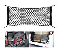 Twilight Garage Universal Rear Cargo Net, Stretchable Elastic Nylon Truck Bed Cargo Net Storage Organizer 35.5" x 15.7" with Hooks and Screws For Car Jeep SUV Truck