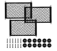 Twilight Garage Universal Stretchable Small Cargo Net 40 x 25CM, 3 Pack Pocket Storage Mesh Net Elastic Car Trunk Storage Cargo Nets with 12 Pcs Mounting Screws and Hooks for RV, SUV, Boats, Home