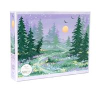 Twilight Garden Jigsaw Puzzle - 500 Piece Puzzle for Adults, Peaceful Forest Path at Dusk with Wildflowers, Trees and Moon, Soothing Nature Landscape Puzzle by 1Canoe2