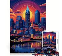 Twilight in Cincinnati OH 1000 Piece Jigsaws for Adults Puzzle Cognitive Workout Mind Soothing Fun No Rough Edges Best Gift (38x52cm)