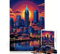 Twilight in Cincinnati OH 1000 Pieces Puzzles for Adults Logical Think Leisure Activity Neat Cut Birthday Present (50x75cm)