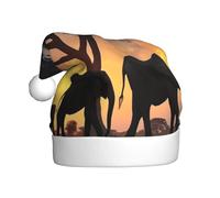 Twilight in the Grassland Christmas Hat, Santa Hats for Adults Velvet Comfort Hat for New Year Festive Party