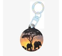 Twilight in The Grassland Dog Tags for Pets,Round Acrylic Pet ID Tags,Perfect for Small to Large Dogs and Cats,Cute & Functional