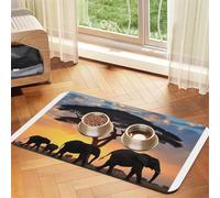 Twilight in The Grassland Pet Feeding Mat-Waterproof & Non-Slip Dog and Cat Food Mat-No Stains Quick Dry Dog Water Dispenser Mat
