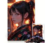 Twilight Kimono︰ Japanese Festival Beauty 1000 Pieces Jigsaw Puzzles for Adults Boost Memory Gentle Pastime Quality Cut Nice Gift (50x75cm)