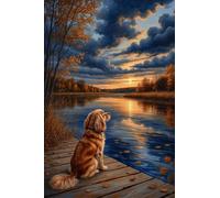 Twilight Lake Dog 2000 Piece Jigsaw Puzzles for Adults, Challenging and Brainteasing, Difficult Puzzles, Puzzle 2000 Pieces