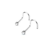 Twilight London 2 PACK Implant Grade Bezel Set Crystal Nose Screws, 2mm and 2.5mm Designs, Hypoallergenic Newly Pierced Safe, Perfect for Men or Women