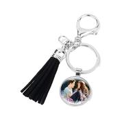 Twilight Movie Bella Edward Jacob Renesmee Character Keychain Printed Glass Art Pendant Tassel Keyring Car Keys Bag Accessories