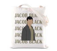 Twilight Movie Merchandise Inspired Tote Bag Jacob Black Fans Canvas Bag Werewolf Lovers Gift Fork Washington Gift Vampire Gift (Jacob Tote)