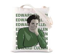 Twilight Movie Merchandise Tote Bag Vampire Movie Lovers Gift Forks Washington Gift Edward Cullen Character Shoulder Bag For Fans (Edward Tote)