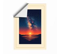 Twilight Over the Stars Minimalist Unframed Wall Art Print A4 (29.7×21cm), Wall Decor for Living Room, Bedroom, Office & Home, Art Gift