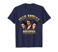 Twilight Team Edward Forever Portrait Collage Vampire Movie T-Shirt, Men, Navy Blue, 3X-Large