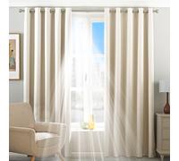 Twilight Thermal Blackout Eyelet Curtains Essentials Ivory 117cm width x 137cm drop
