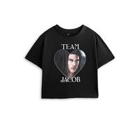 Twilight Womens Black Team Jacob Crop Cropped Short Sleeved T-Shirt - Small