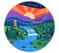 Twilight1000 Pieces Circular Puzzle LandscapeCreative Jigsaw Puzzles Adults And Kids Unique Challenge Games 1000pcs (67.5x67.5cm)