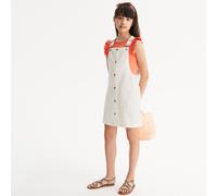 Twill Dungaree Dress Ecru