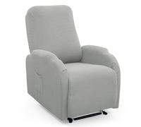 Twill Recliner Chair Covers, Stretch Polyester Spandex Recliner Cover 4 Pieces, Reclining Chair Cover with Elastic Side Pocket, Armchair Cover for Living Room(Sliver Gray)