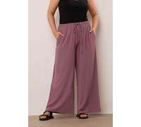 Twill Wide Leg Trousers Yours Purple 16