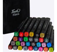 Twiller 30 Colored Marker Pens, Dual Tip Art Alcohol Marker Set, Permanent Felt Tip Pens for Kids and Adults, Coloring Markers for Drawing Fun doodling Sketching Anime Manga with Storage Bag