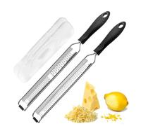 Twiller Cheese Grater, 2 Pack Stainless Steel Lemon Zester Grater, Kitchen Gadget for Parmesan Cheese, Lemon, Garlic, Nutmeg, Chocolate, Vegetables, Fruits, Ginger and More, with Protective Cover