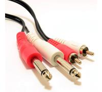 kenable Twin 6.35mm MONO Jack Plugs to RCA Phono Plugs OFC Audio Cable 3m