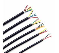 Twin and Ring Wire Earth Cable, 2/5/10M Shielded Wire26AWG 2-8 Cores Sheathed Wire Copper Signal Control Cable extension connector(2meter 2Cores)