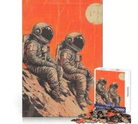 Twin Astronauts on Mars Adult Jigsaw Puzzles1000 Pieces Smart Exercise Peaceful Recreation Accurate Edges Chic Xmas Gift (38x52cm)