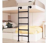 Twin Bed Bunk Ladder Black, Wall Mounted Metal Step Ladder for Home Loft, Attic/Dorm//Apartments/Egress Window Well, Wrought Iron Climbing Ladder 45 55 65 70 Inch(145cm/