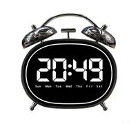 Twin Bell Alarm Clock Loud Metal Retro Design | Loud dual metal bells, retro oval shape, wakes heavy sleepers, stylish bedroom decor, classic design(sliver)