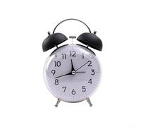 Twin Bell Alarm Clock with Convenient Night Light, Great for Home Office or For Dormitory, Loud Sound for Easy Waking (Black)