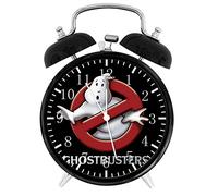 Twin Bell Ghostbusters Alarm Desk Clock with Night Light Quite Silent Non-Ticking 4 Inches Glass Face - Great Decor for Home or Office - Best Gift Ideas for Birthday or Holidays W362