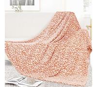 Twin Blanket Orange Soft Blanket Twin Size Large Cozy Fuzzy Coral Bed Blanket Plush Home Decorative Stuff for Couch Bedroom Livingroom 60"x80"