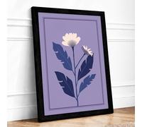 Twin Blooms Botanical Framed Wall Art Print A2 Black | Ready to Hang, Premium Gi Paper, Fade-Resistant Inks, Securely Packaged, UK Made