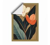 Twin Botanical Stems Art Deco Unframed Wall Art Print A1 (84.1×59.4cm), Wall Decor for Living Room, Bedroom, Office & Home, Art Gift