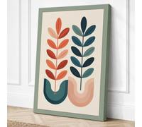 Twin Botanical Vessels Canvas Wall Art Print 18x12 Inch (46 x 30 cm)